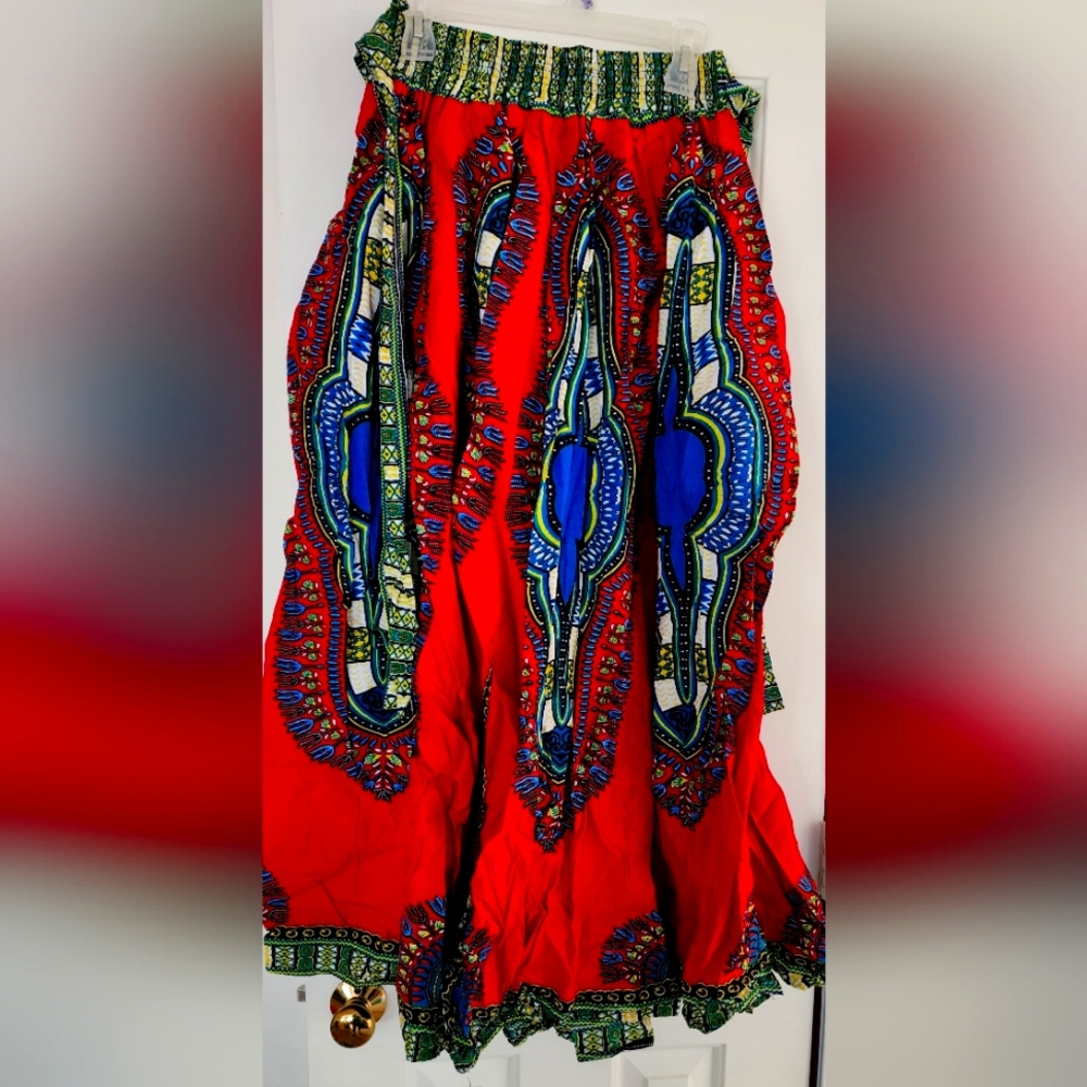 Traditional African Print Maxi Skirt